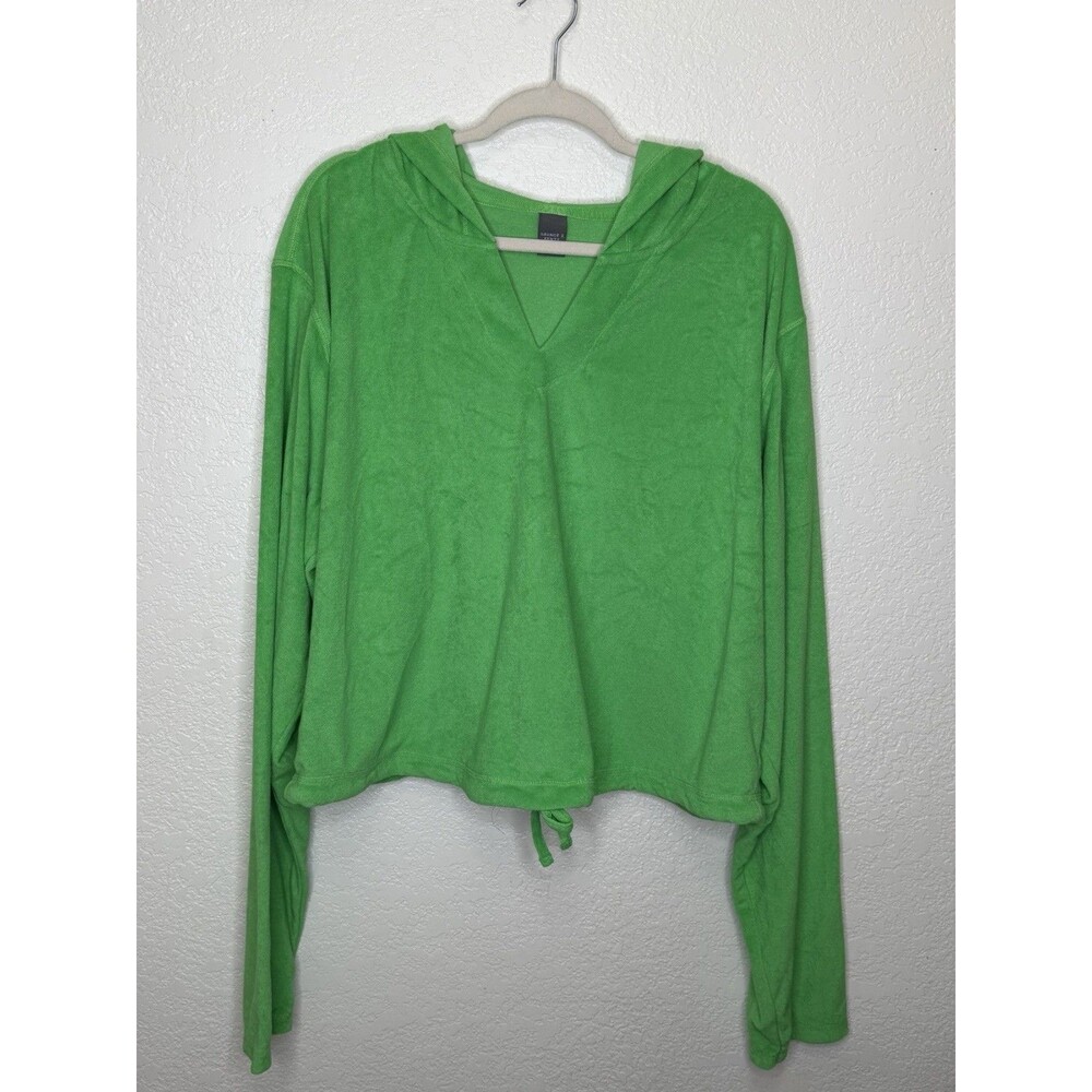 Savage X Fenty Pullover Sweatshirt 3X Bright Green Terry Cropped Loungewear